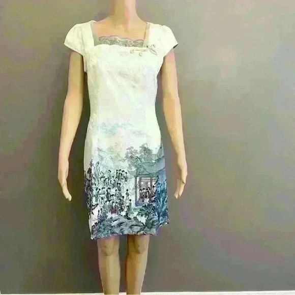 Vintage pastel green midi-dress - Picture 5 of 5